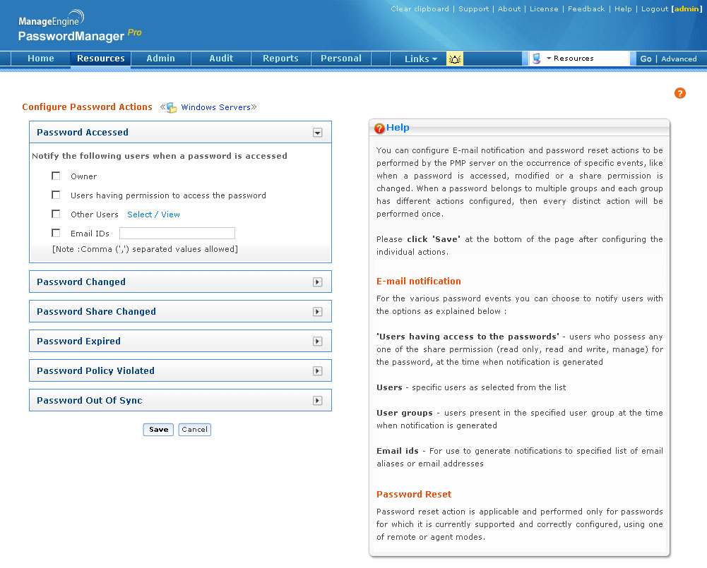 Password Access Alerts