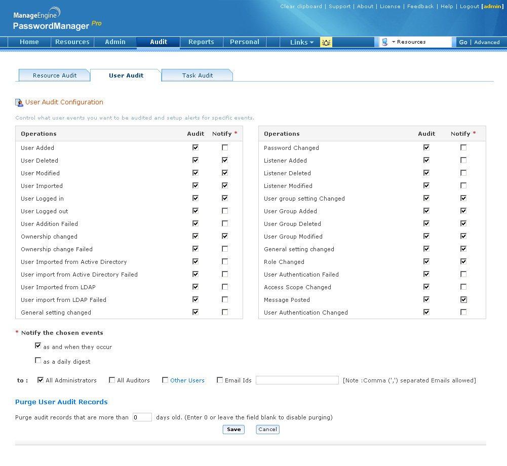 Audit & Notifications