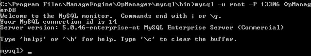 Connecting to OpManager Database Connecting to OpManager Database