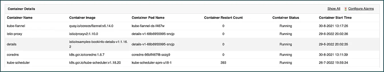 Detalles de los contenedores de Kubernetes