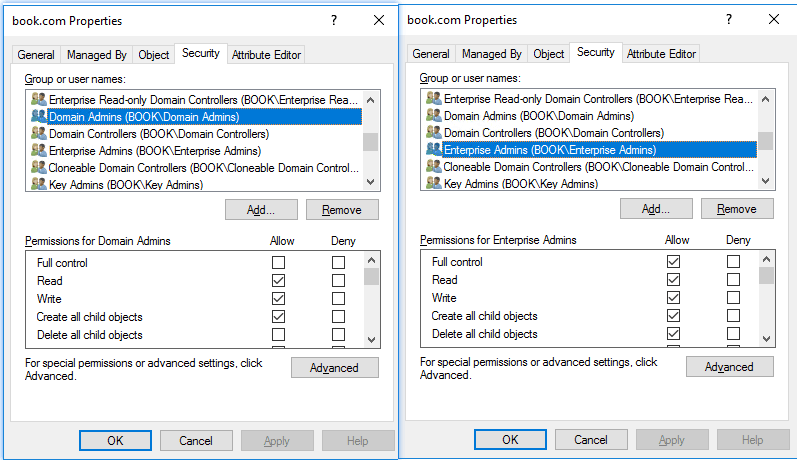 Configure ACLs using ADUC.