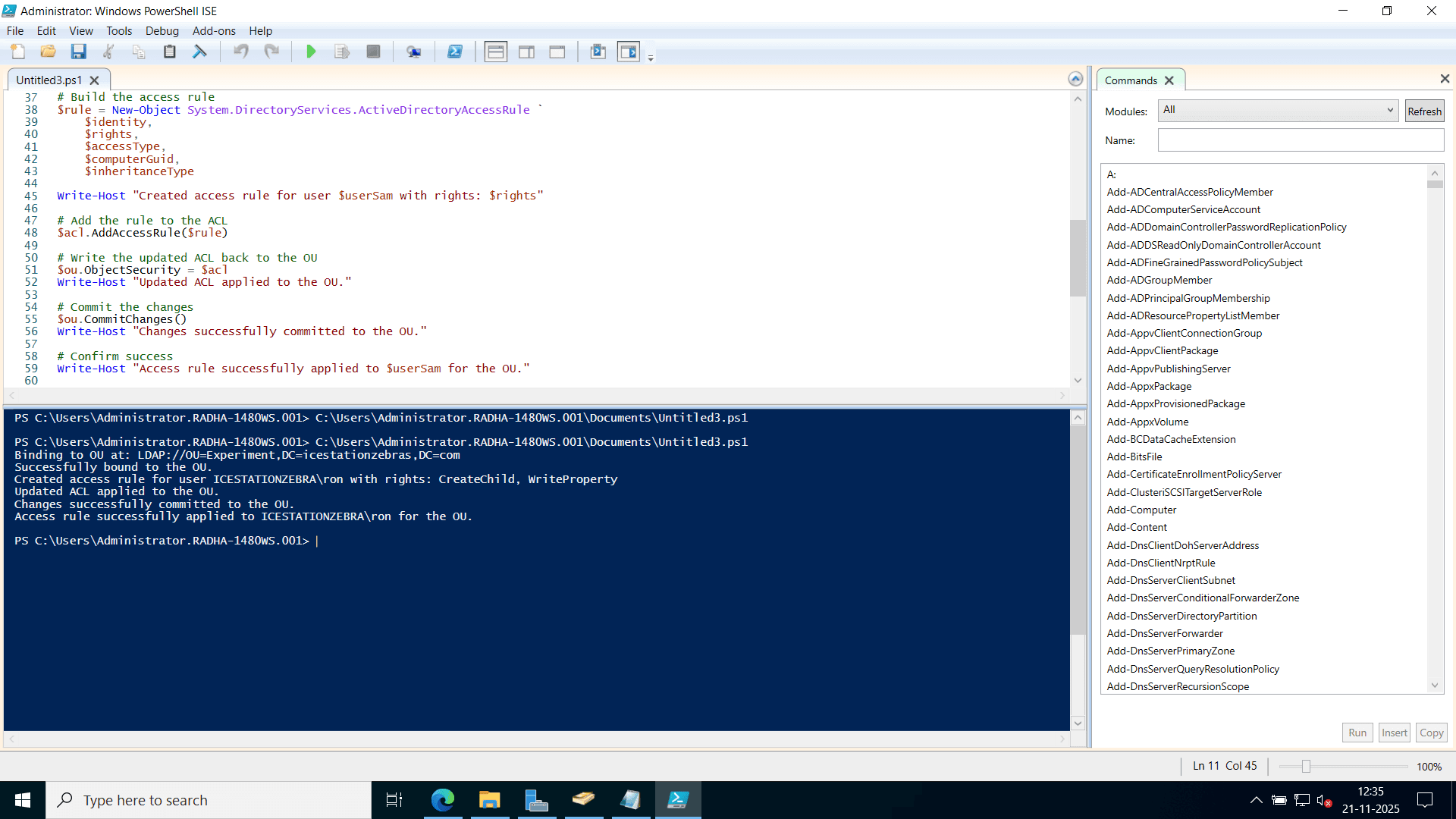 Delegate domain join permissions using PowerShell