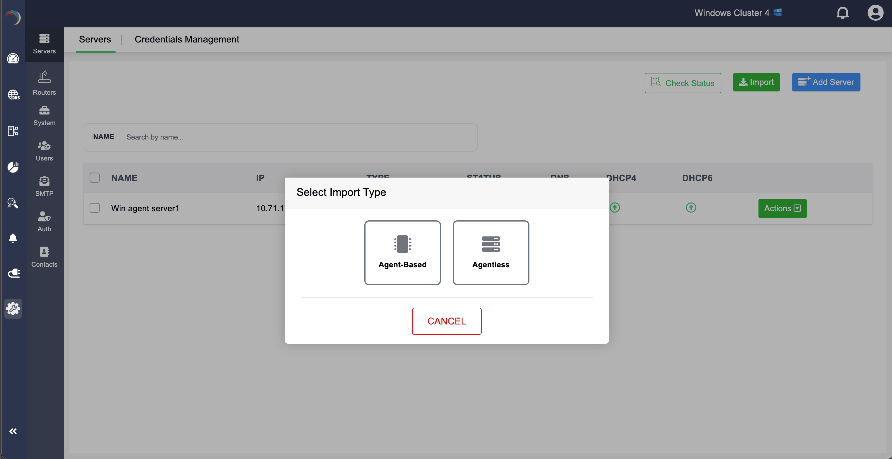 Agent-based and Agentless Server import Agent-based and Agentless Server import