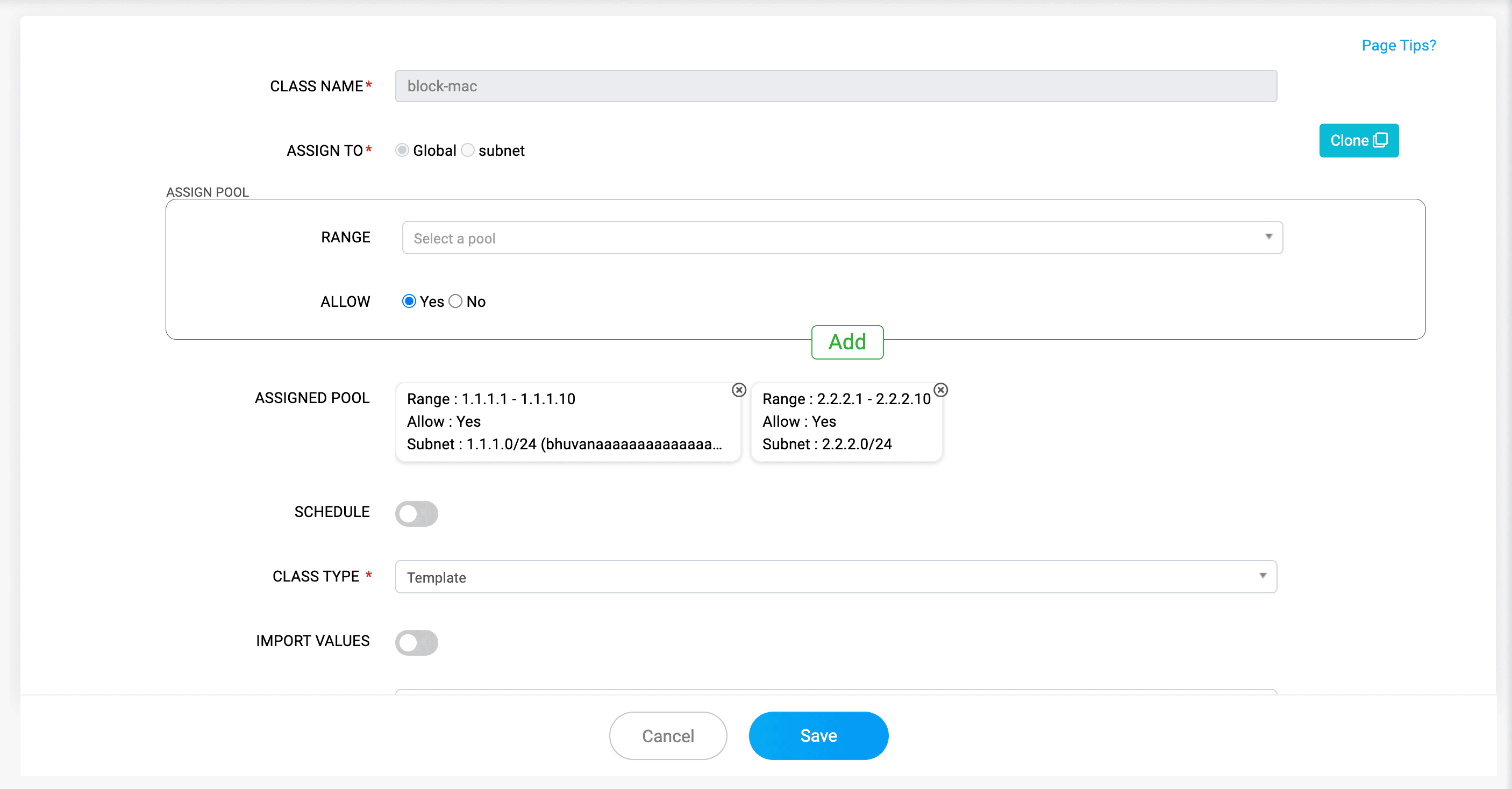 Client Class Multiple Pool Range Associate