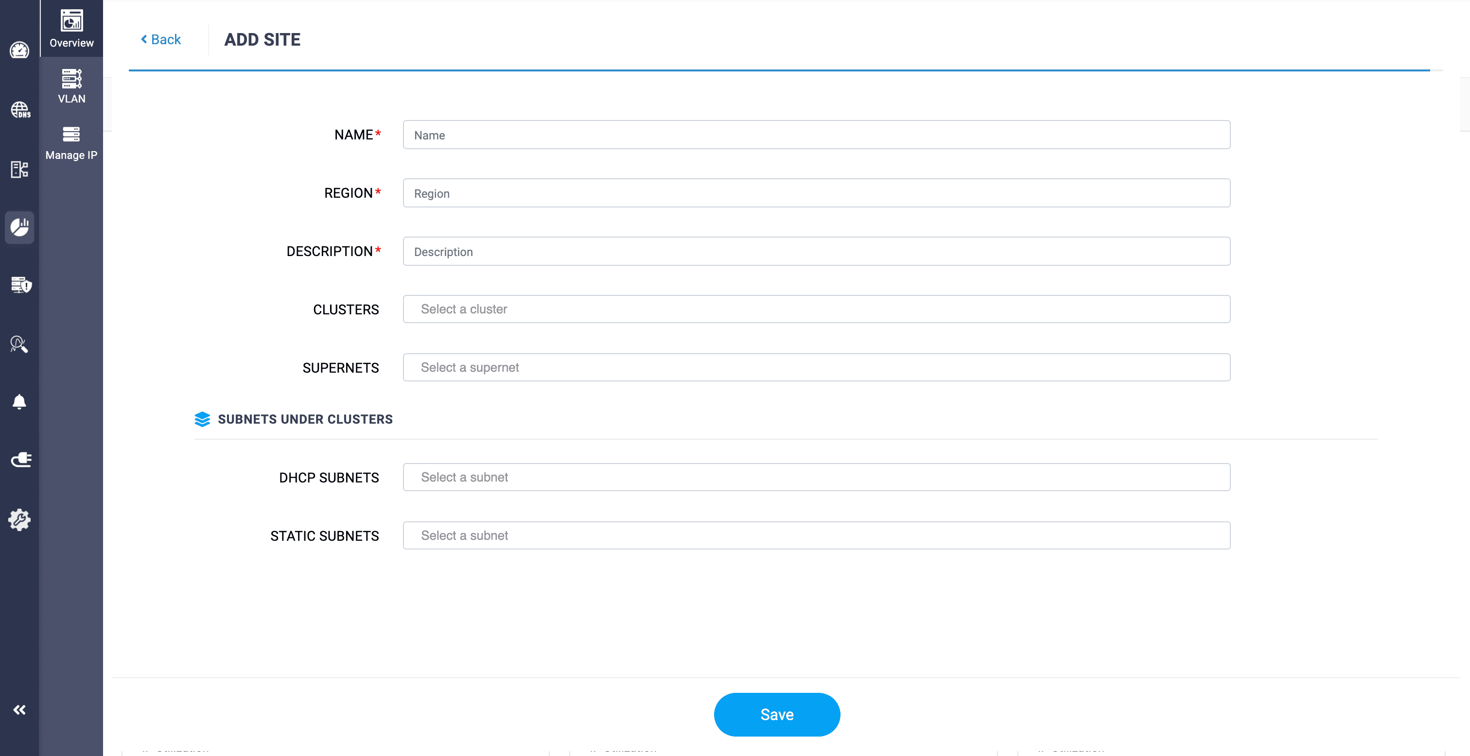 Site configuration Site configuration
