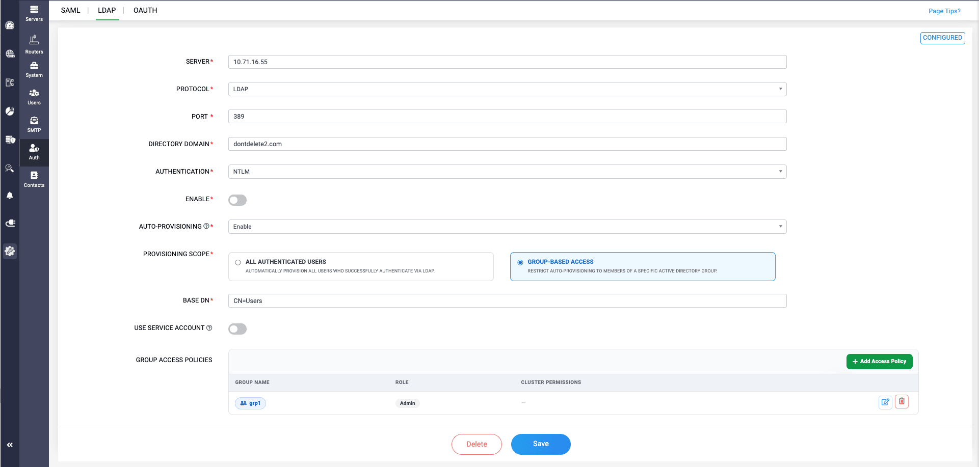 LDAP auto provisioning