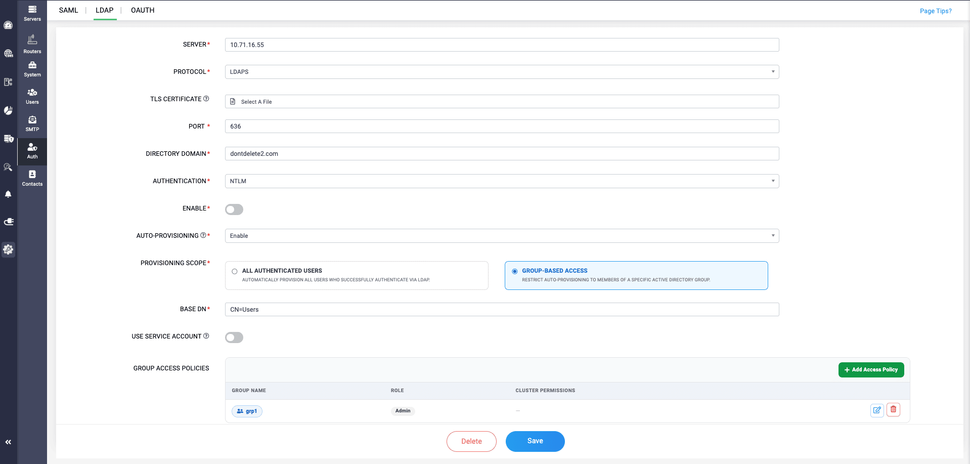 LDAPS auto provisioning