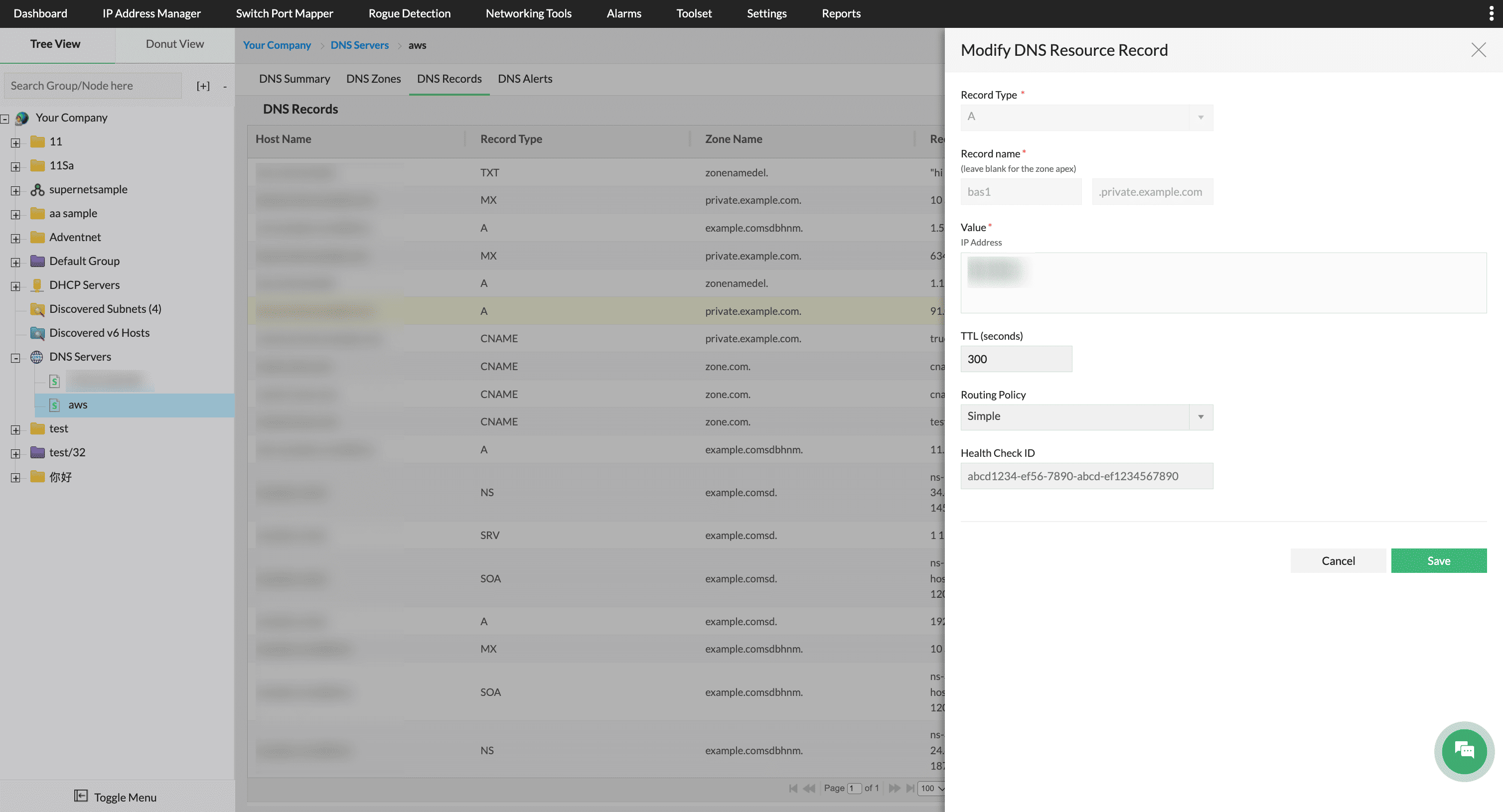 AWS route 53 health check - ManageEngine OpUtils AWS route 53 health check