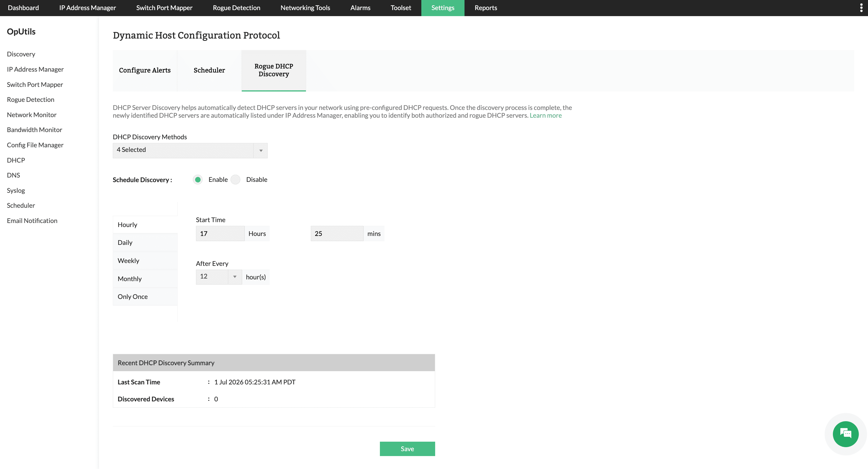 Rogue DHCP alerts - ManageEngine OpUtils Rogue DHCP alerts
