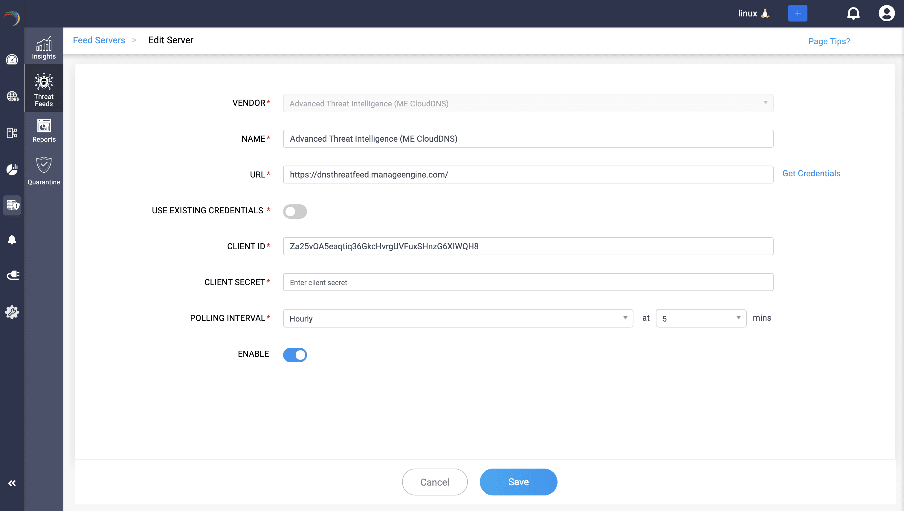 Onboarding threat feeds or STIX/TAXII Server