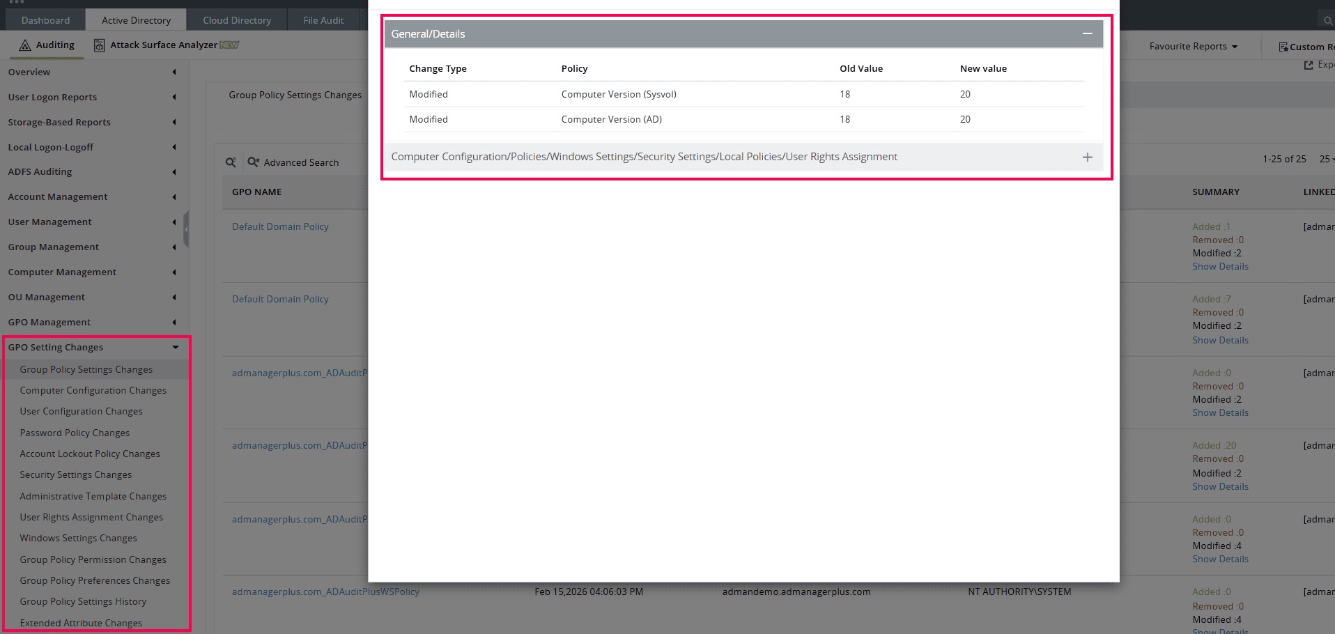 ADAudit Plus SIEM ADAuditing