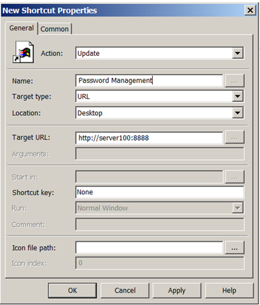 User shortcut for ADSelfSerivce Plus