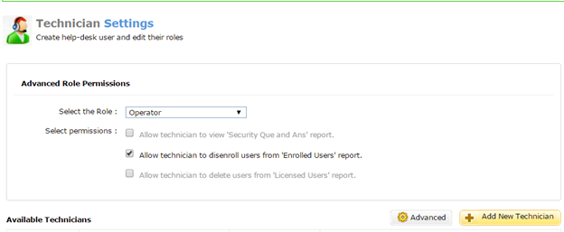 Allow technicians to unenroll user accounts from ADSelfService Plus